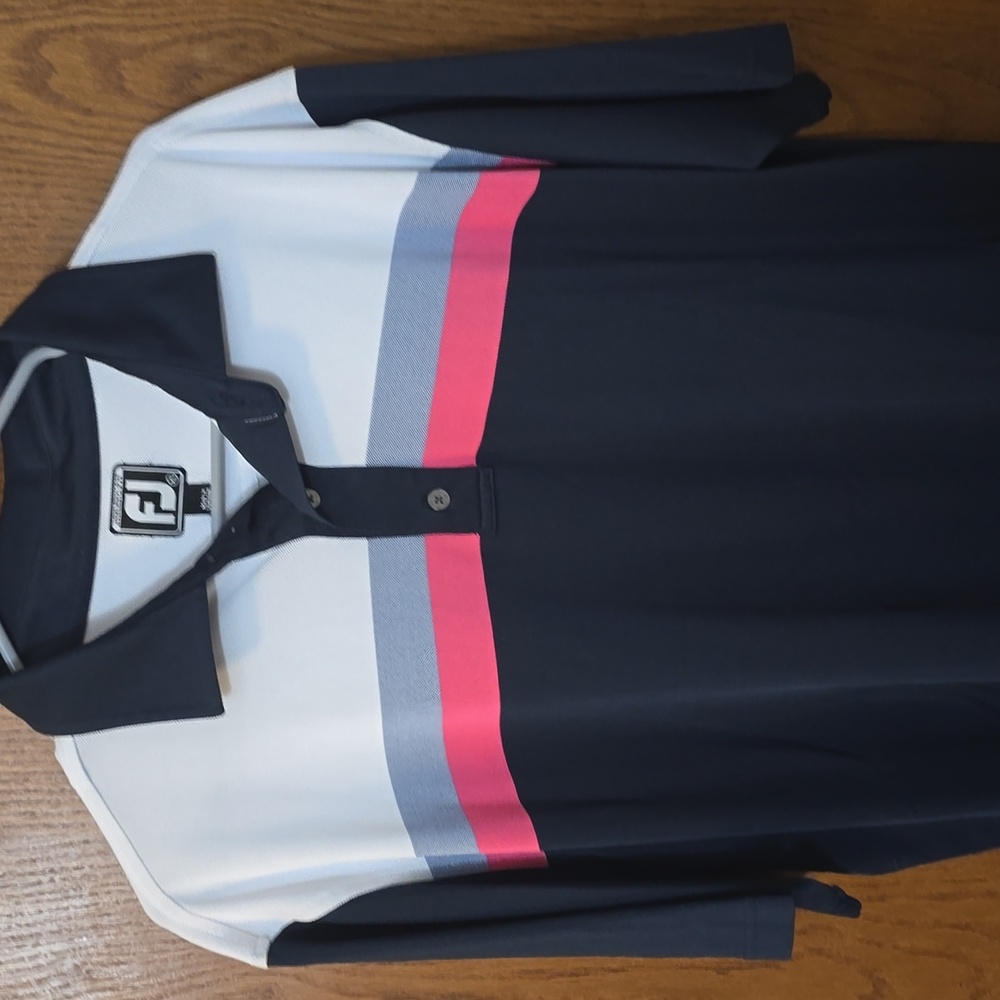 FootJoy Navy Blue Striped XL Polo